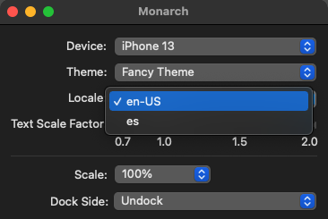 Locales in Monarch